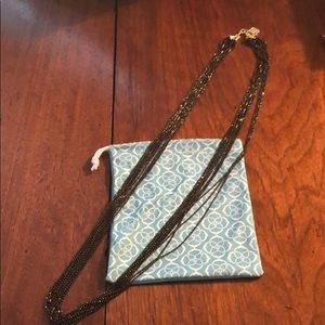 Black beaded necklace with gold sheen discontinued